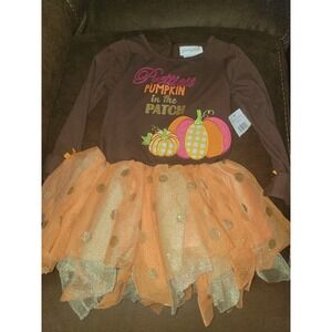 Emily rose fall autumn Halloween prettiest pumpkin in the patch dress nwt size 4